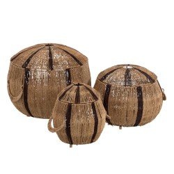 Lot de paniers Marron Naturel Jute 45 x 45 x 36 cm (3 Pièces)