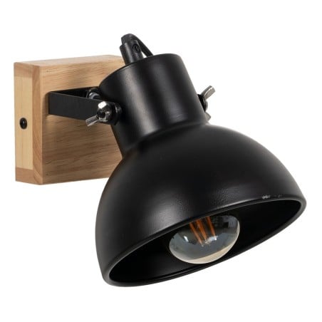 Wall Light Black Beige Wood Iron 220-240 V 21 x 14 x 17 cm