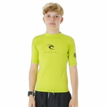 Child's Short Sleeve T-Shirt Rip Curl Corps S/S Rash Yellow Surf Lycra