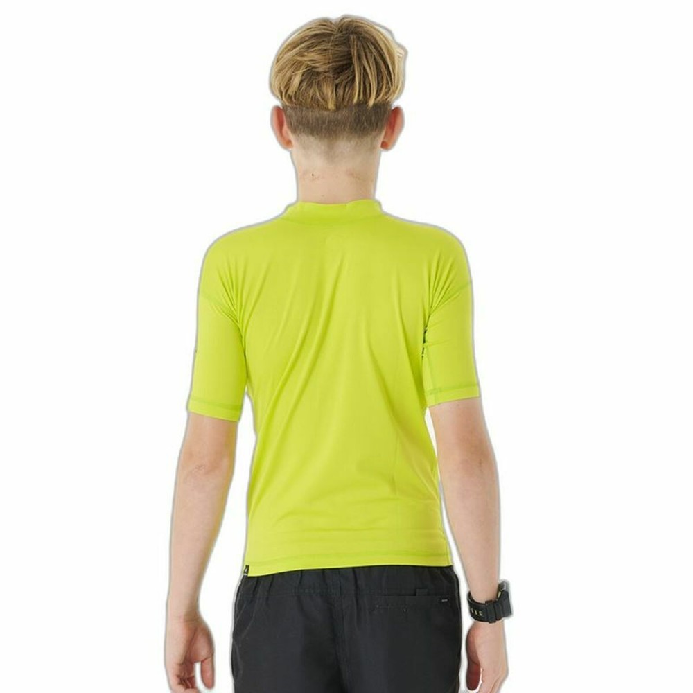 Child's Short Sleeve T-Shirt Rip Curl Corps S/S Rash Yellow Surf Lycra