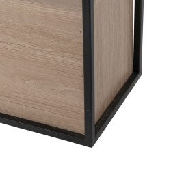 Console Noir Naturel Fer Bois MDF 122,5 x 22,5 x 75 cm