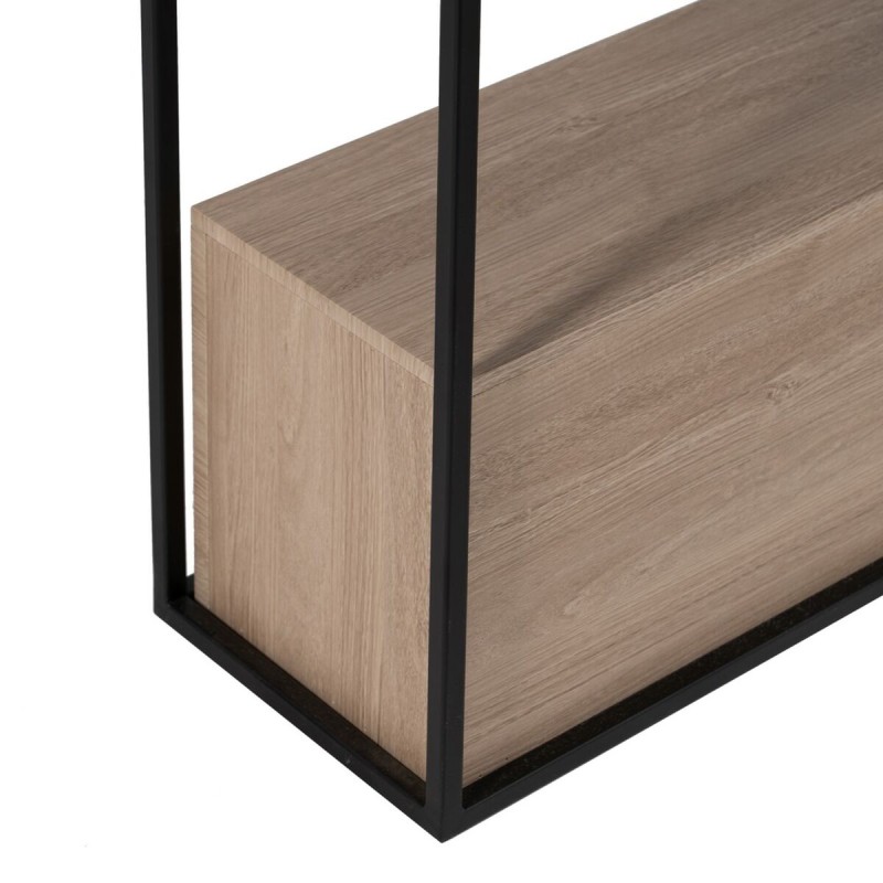 Console Noir Naturel Fer Bois MDF 122,5 x 22,5 x 75 cm