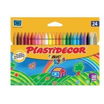 Crayons gras de couleur Plastidecor Multicouleur (12 Unités)