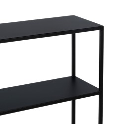 Console Noir Naturel Fer Bois MDF 122,5 x 22,5 x 75 cm