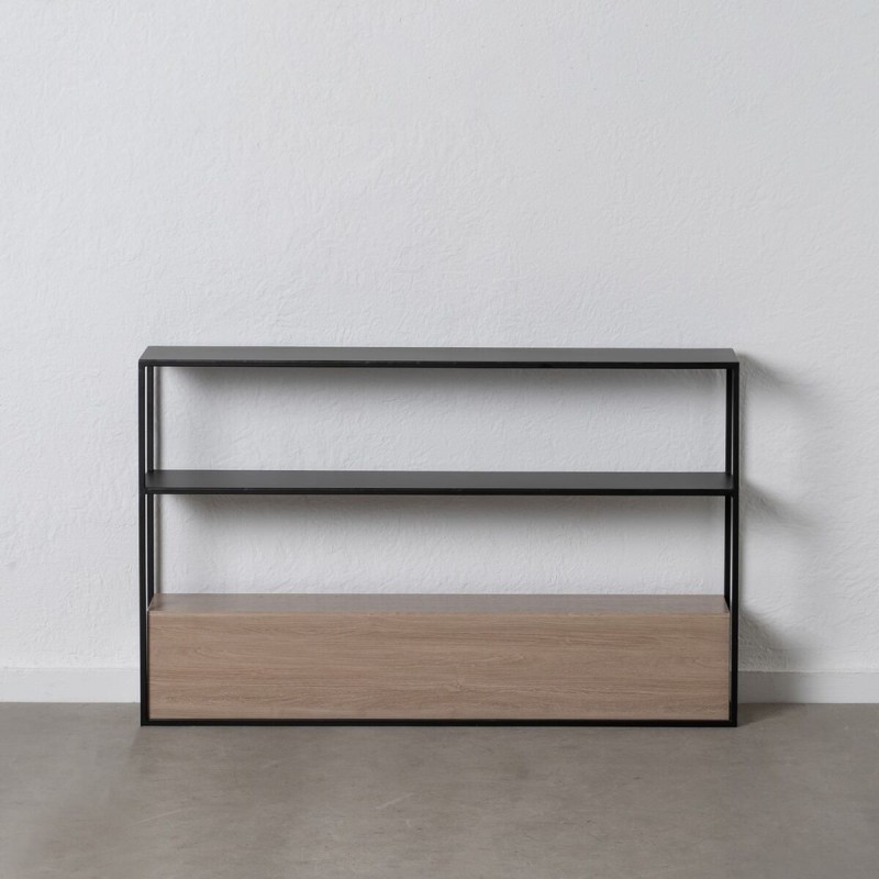 Console Black Natural Iron MDF Wood 122,5 x 22,5 x 75 cm