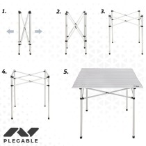 Table Klapptisch Aktive Silberfarben Aluminium 70 x 70 x 70 cm (4 Stück)