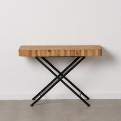 Konsole Braun Schwarz Holz Eisen 100 x 40 x 70 cm