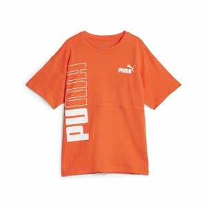 Kurzarm-T-Shirt für Kinder Puma Power Colorblock Dunkelorange