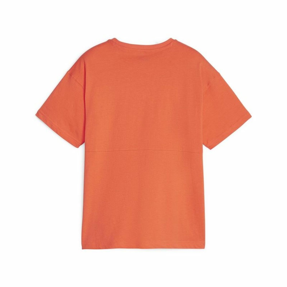 Child's Short Sleeve T-Shirt Puma Power Colorblock Dark Orange