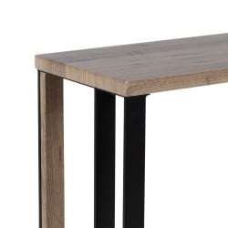 Console Black Natural Iron MDF Wood 110 x 30 x 75 cm