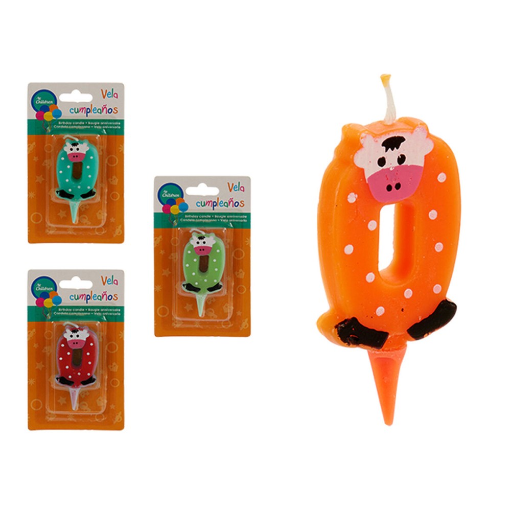 Candle Birthday animals Number 0 (12 Units)