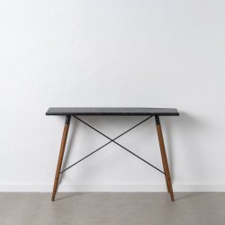 Console Black Natural Wood Iron MDF Wood 120 x 38 x 81 cm