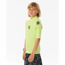 Child's Short Sleeve T-Shirt Rip Curl Wave Upf Lime green