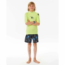 Child's Short Sleeve T-Shirt Rip Curl Wave Upf Lime green