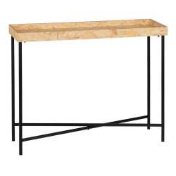 Console Noir Naturel Bois Fer Bois MDF 98 x 32 x 80,5 cm