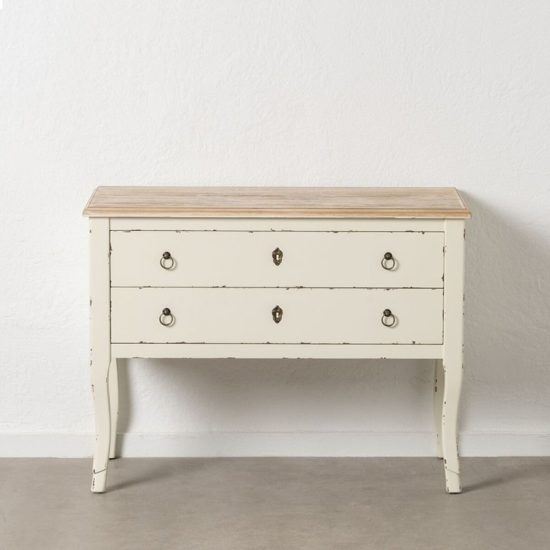 Console Blanc Naturel Bois d'épicéa Bois MDF 104 x 50 x 78 cm