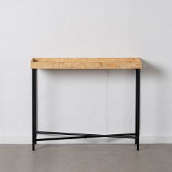 Console Noir Naturel Bois Fer Bois MDF 98 x 32 x 80,5 cm