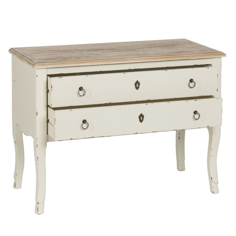 Console Blanc Naturel Bois d'épicéa Bois MDF 104 x 50 x 78 cm