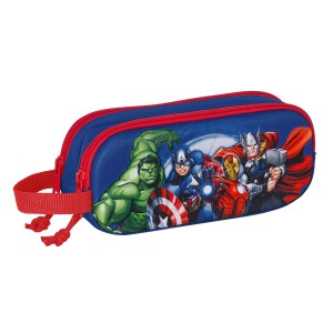 Trousse Fourre-Tout Double The Avengers 3D Blue marine 21 x 8 x 6 cm