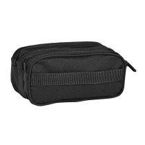 Trousse Fourre-Tout Triple Safta 21,5 x 10 x 8 cm Noir