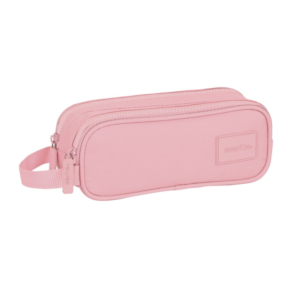 Trousse Fourre-Tout Double Safta Rose 21 x 8 x 6 cm