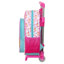 Schulrucksack mit Rädern The Bellies 26 x 34 x 11 cm Lila türkis Weiß