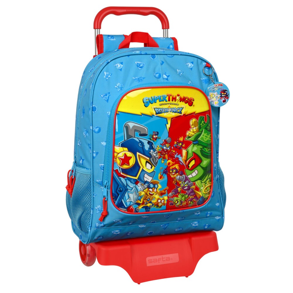 School Rucksack with Wheels SuperThings Rescue force 32 x 42 x 14 cm Blue