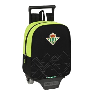 Schulrucksack mit Rädern Real Betis Balompié Schwarz Neongrün 22 x 27 x 10 cm