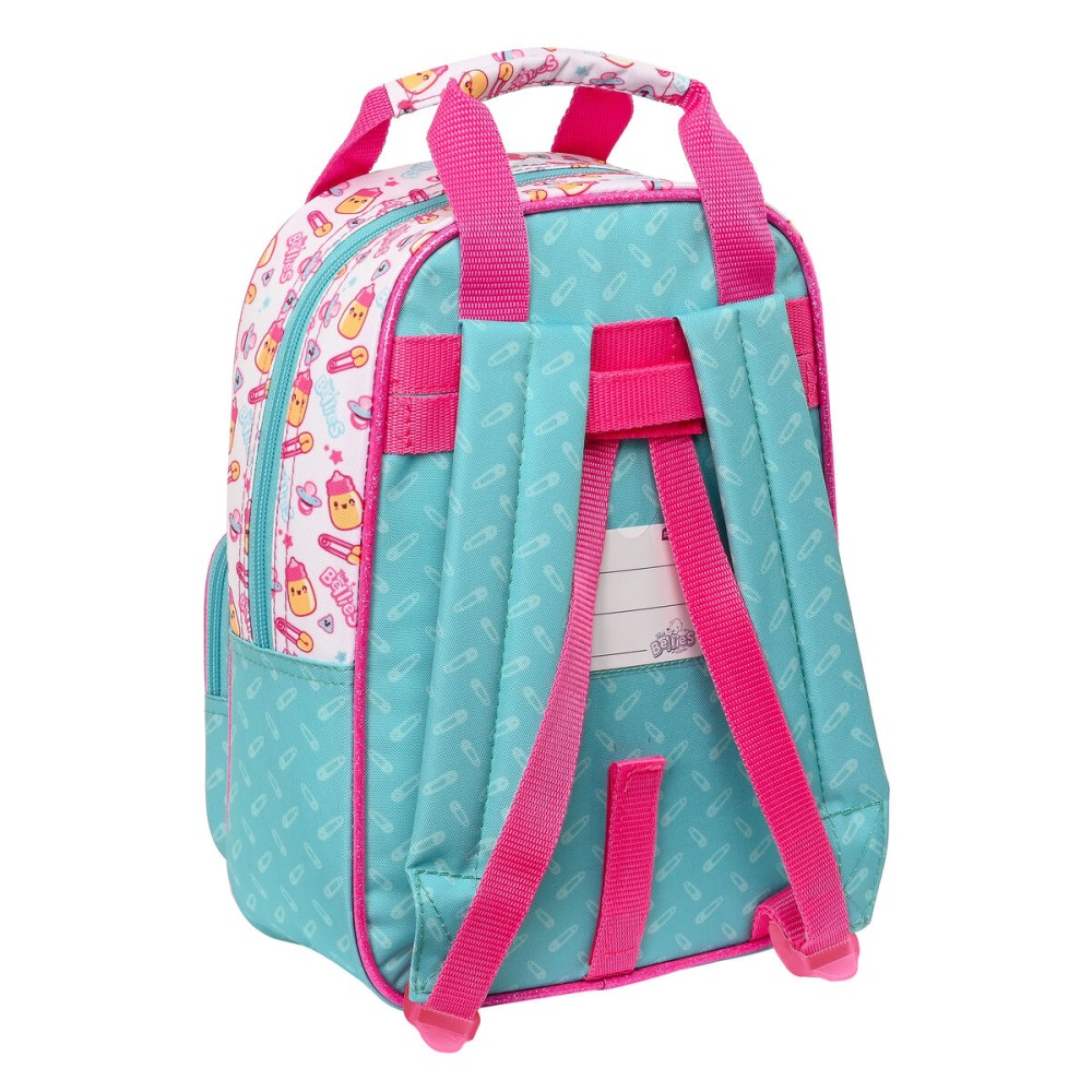 Cartable The Bellies 20 x 28 x 8 cm Violet Turquoise Blanc