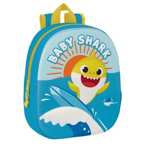 Schulrucksack Baby Shark 3D 27 x 33 x 10 cm Blau