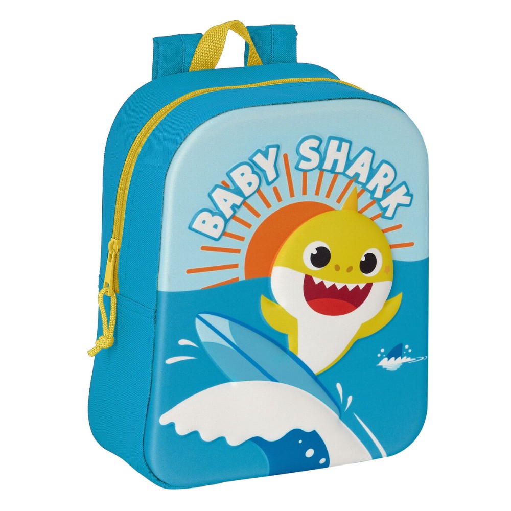 Schulrucksack Baby Shark 3D Blau 22 x 27 x 10 cm