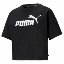 Women’s Short Sleeve T-Shirt Puma CROPPED LOGO TEE 586866 01  Black