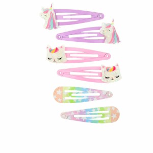 Hair Clips Inca   Multicolour Unicorn 6 Units