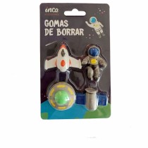 Eraser Set Inca   Astronaut Spaceship 4 Pieces