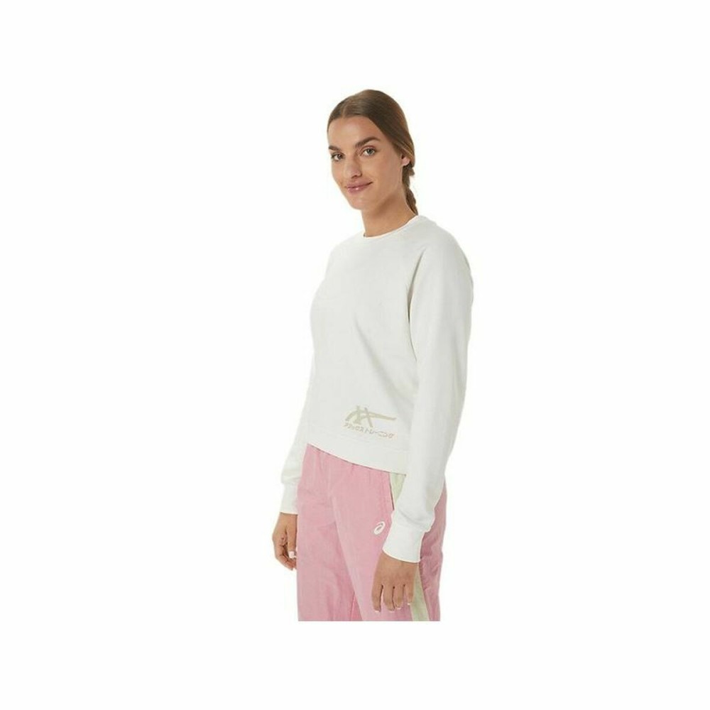 Sweat sans capuche femme Asics Tiger Blanc