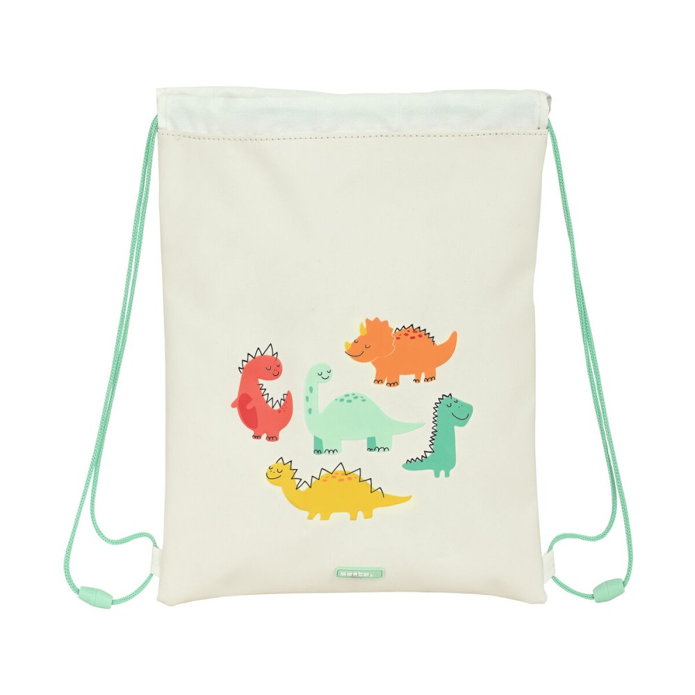 Sac à dos serré par des ficelles Safta Dinos Crème