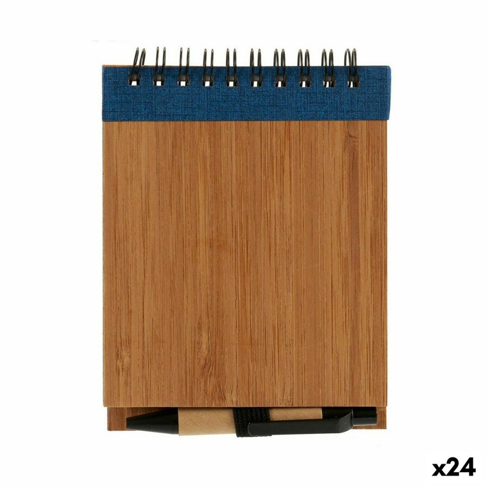 Spiral Notebook with Pen Bamboo 1 x 10 x 13 cm (24 Units)