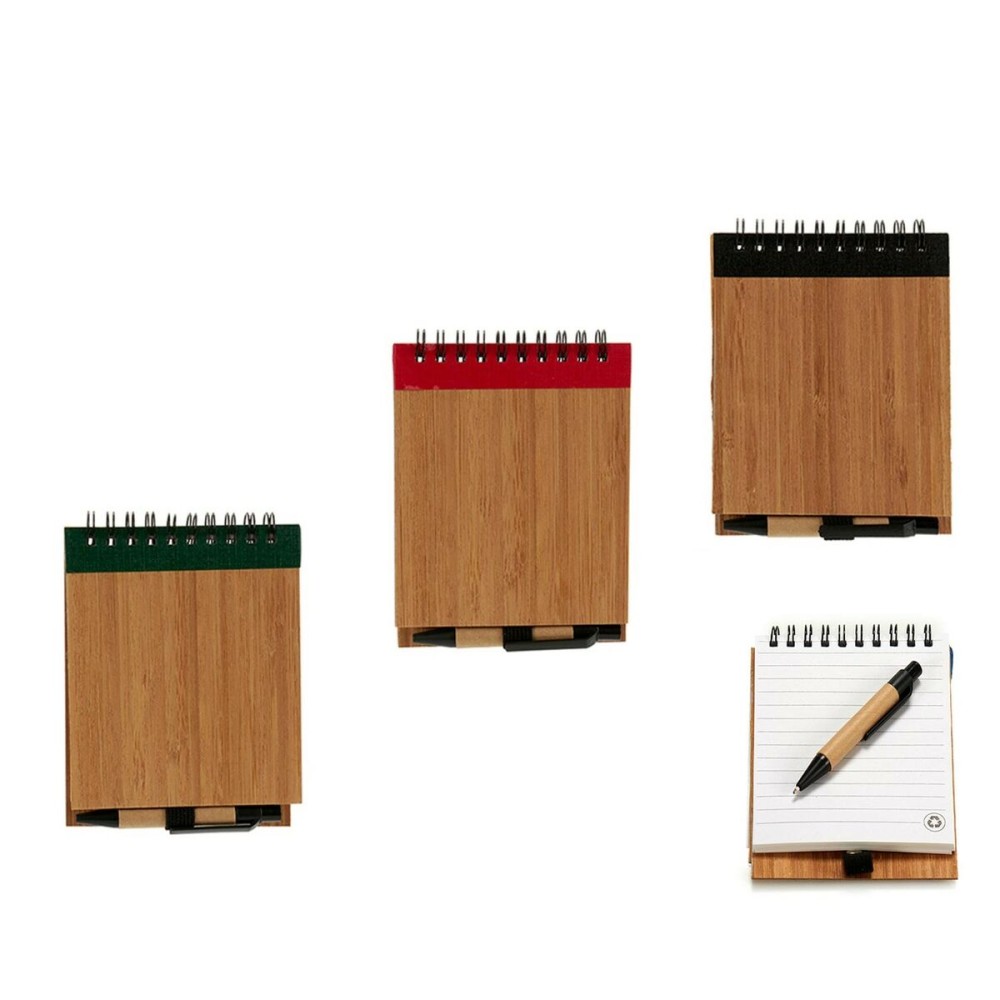 Spiral Notebook with Pen Pincello AR1810135 1 x 10 x 13 cm Bamboo (24 Units)