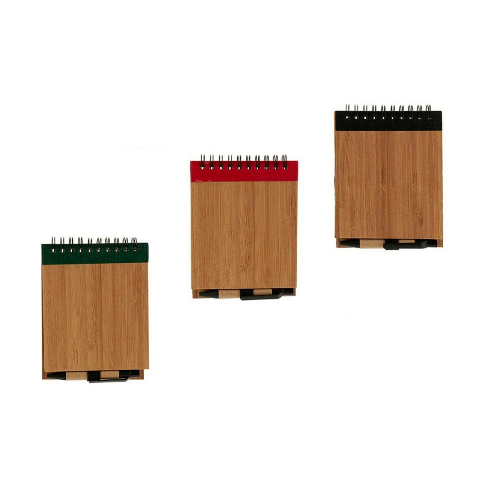 Spiral Notebook with Pen Bamboo 1 x 10 x 13 cm (24 Units)