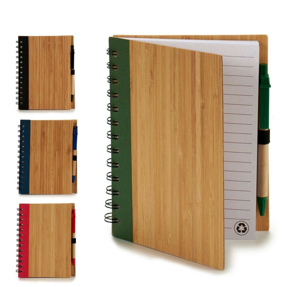 Spiral Notebook with Pen Pincello 1711113 14 x 18 cm Bamboo (12 Units)