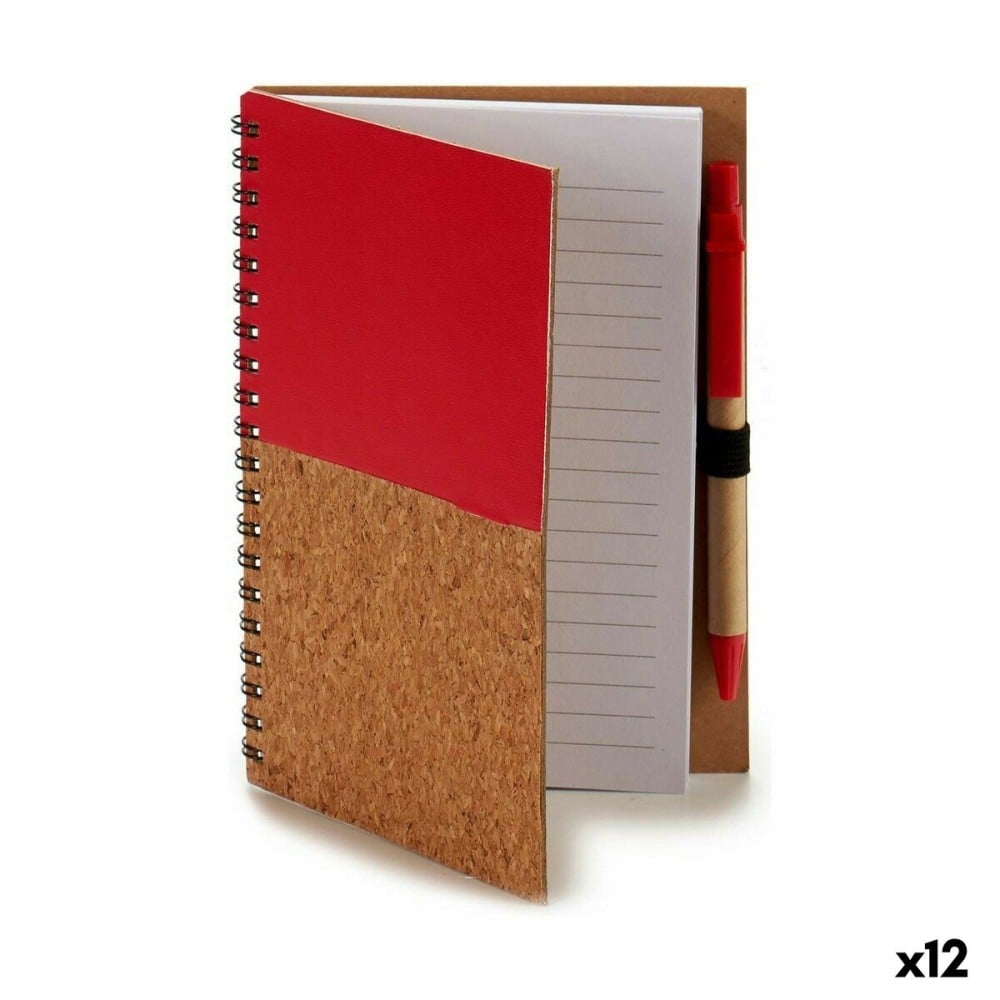 Cahier à Spirales avec Stylo Bois 12,5 x 18 cm (12 Unités)