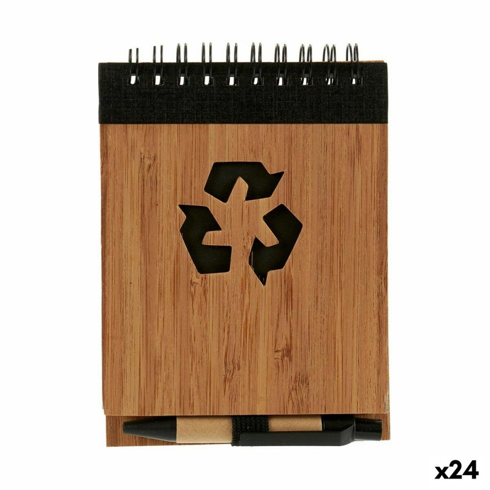 Spiral Notebook with Pen Pincello AR1810139 1 x 10 x 13 cm Bamboo (24 Units)