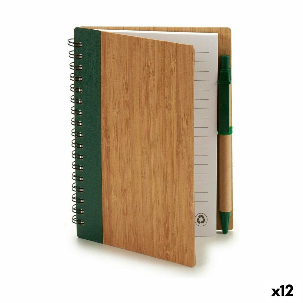 Cahier à Spirales avec Stylo Pincello AR1810133 1 x 16 x 12 cm Bambou (12 Unités)