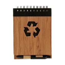 Spiral Notebook with Pen Bamboo 1 x 10 x 13 cm (24 Units)