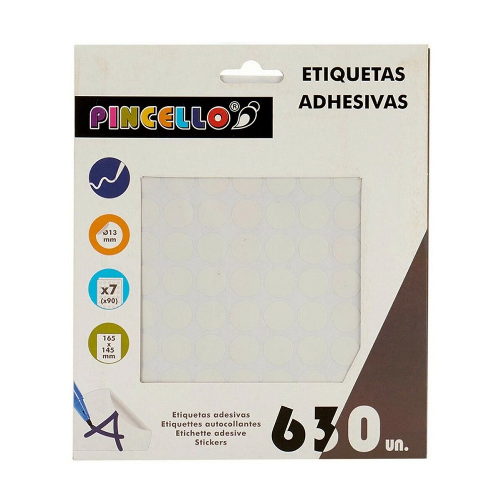 Étiquettes adhésives Blanc Ø 13 mm (12 Unités)