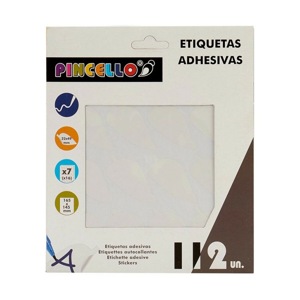 Adhesive labels White 22 x 49 mm Sheets (12 Units)