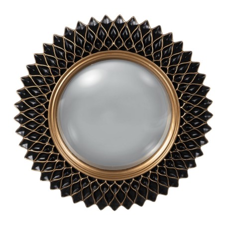 Wall mirror Black Golden Resin Polyresin 32 x 2,3 x 32 cm