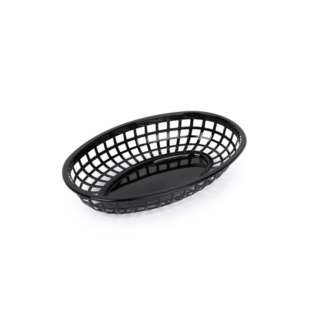 Brotkorb Schwarz Kunststoff Oval 24 x 15 x 4,5 cm (36 Stück)