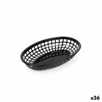 Brotkorb Schwarz Kunststoff Oval 24 x 15 x 4,5 cm (36 Stück)