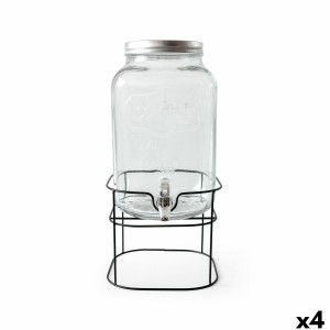 Getränkedispenser La Mediterránea Rustik Metall Glas 8 L 22 x 22 x 37 cm (4 Stück)